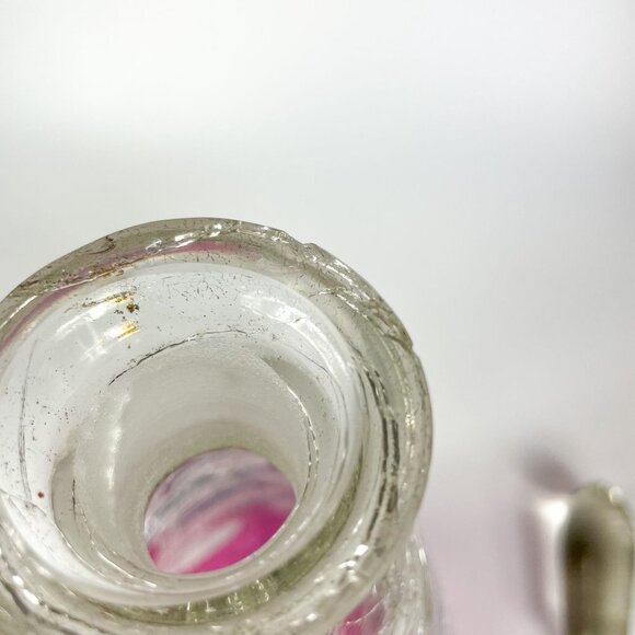 MCM Crackle Glass Enameled Botanical design Decanter Bohemia - Picture 9 of 10